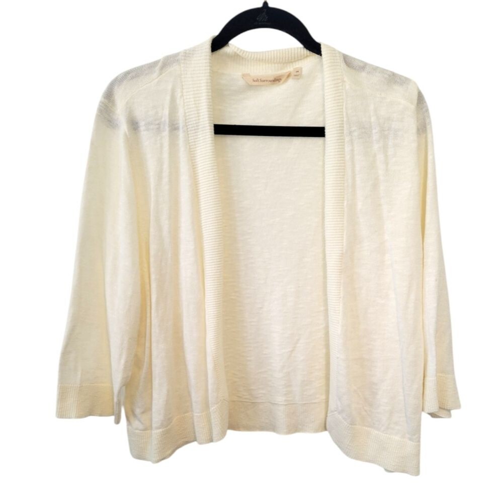 Soft Surroundings Playa Bonita Cardigan Sweater in Cream Size 2X